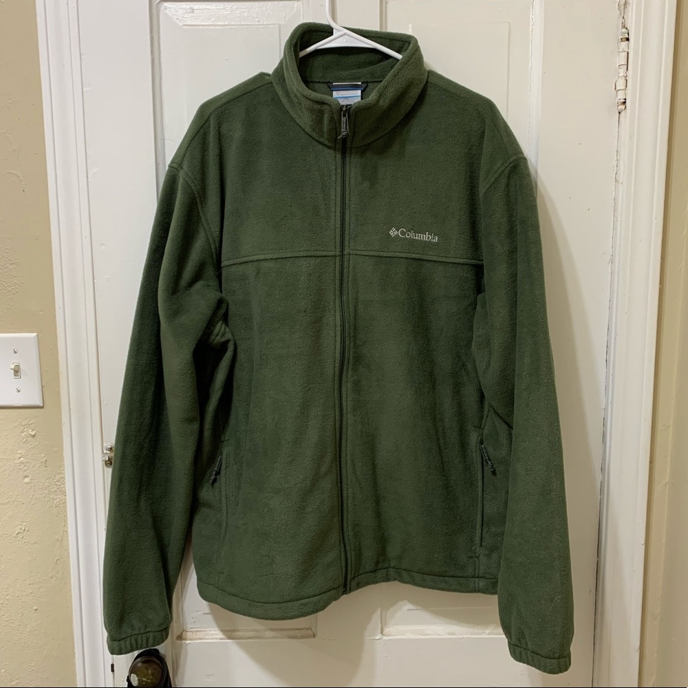 Columbia Fleece Full Zip, Olive Green, Size XL